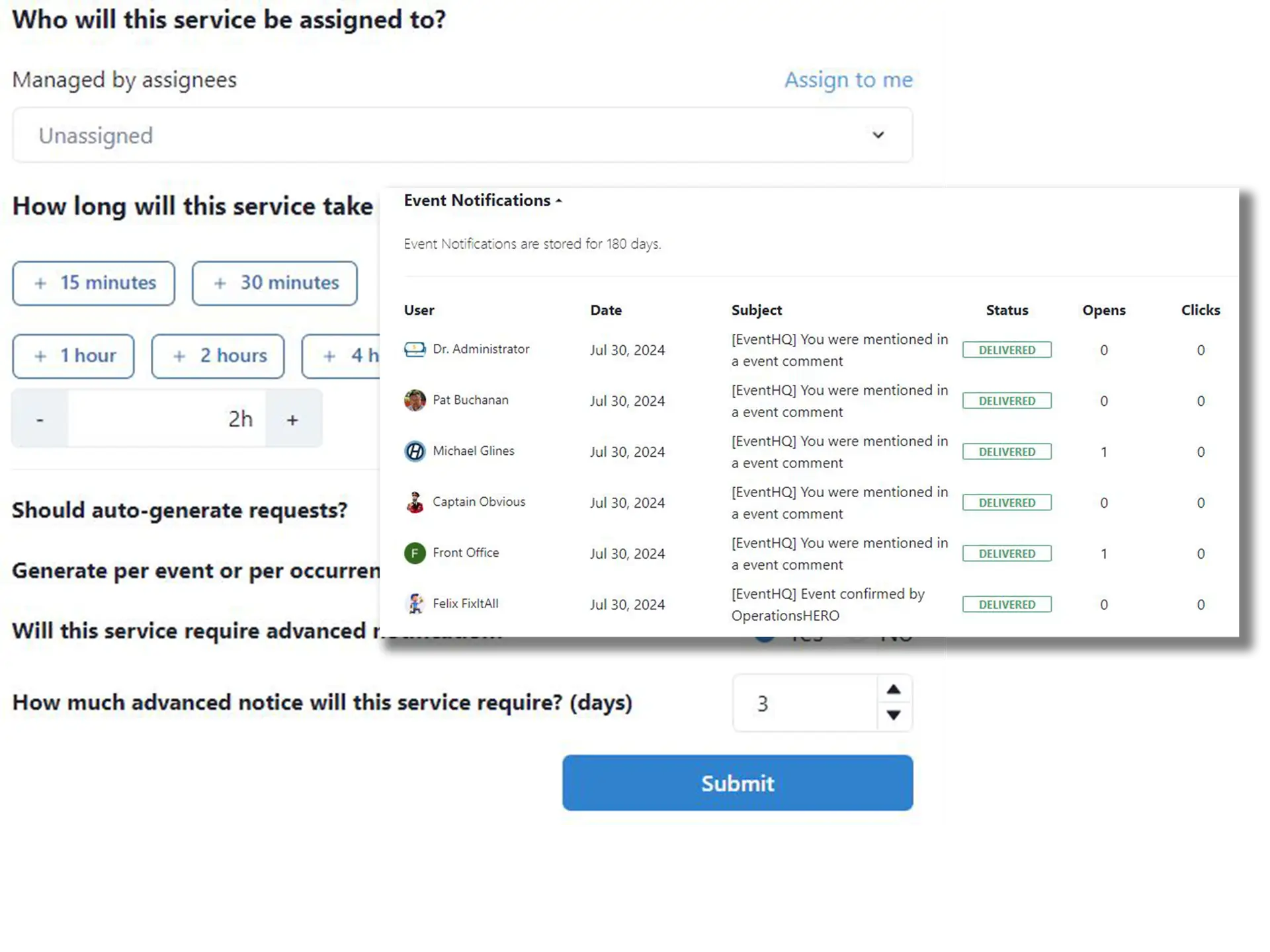 Communication screenshot